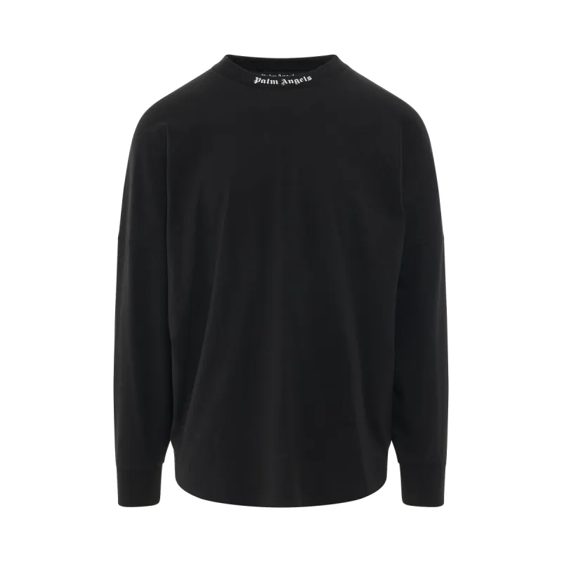 Classic Logo Oversize Long Sleeve T-Shirt in Black/White made by MARAIS