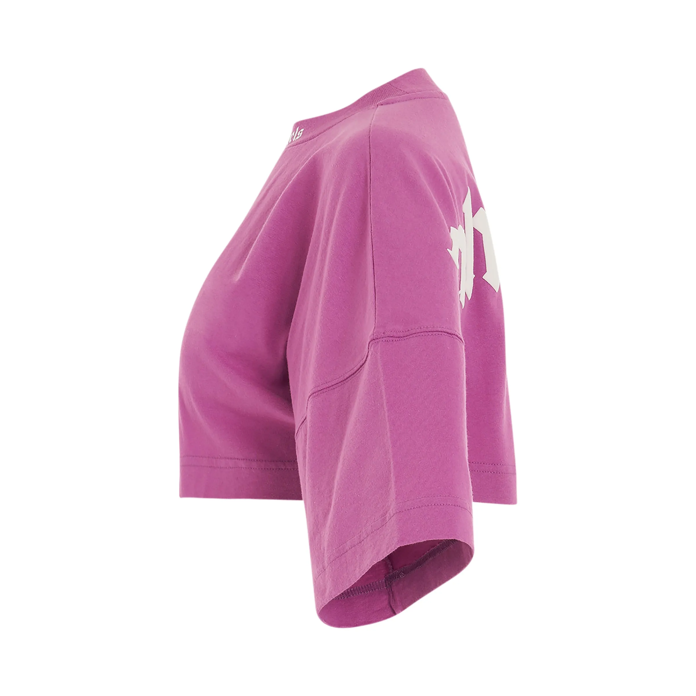 Cropped Classic Overlogo T-Shirt in Purple/White sold by MARAIS product image thumbnail 3