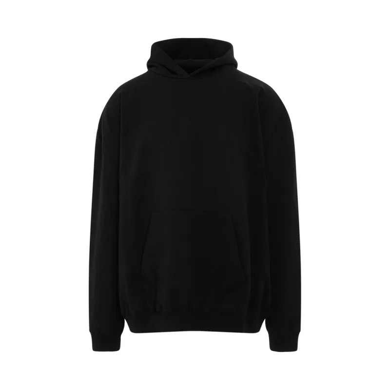 Logo Oversized Jersey Hoodie in Black/White sold by MARAIS