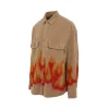Burning Herringbone Shirt in Beige/Red sold by MARAIS