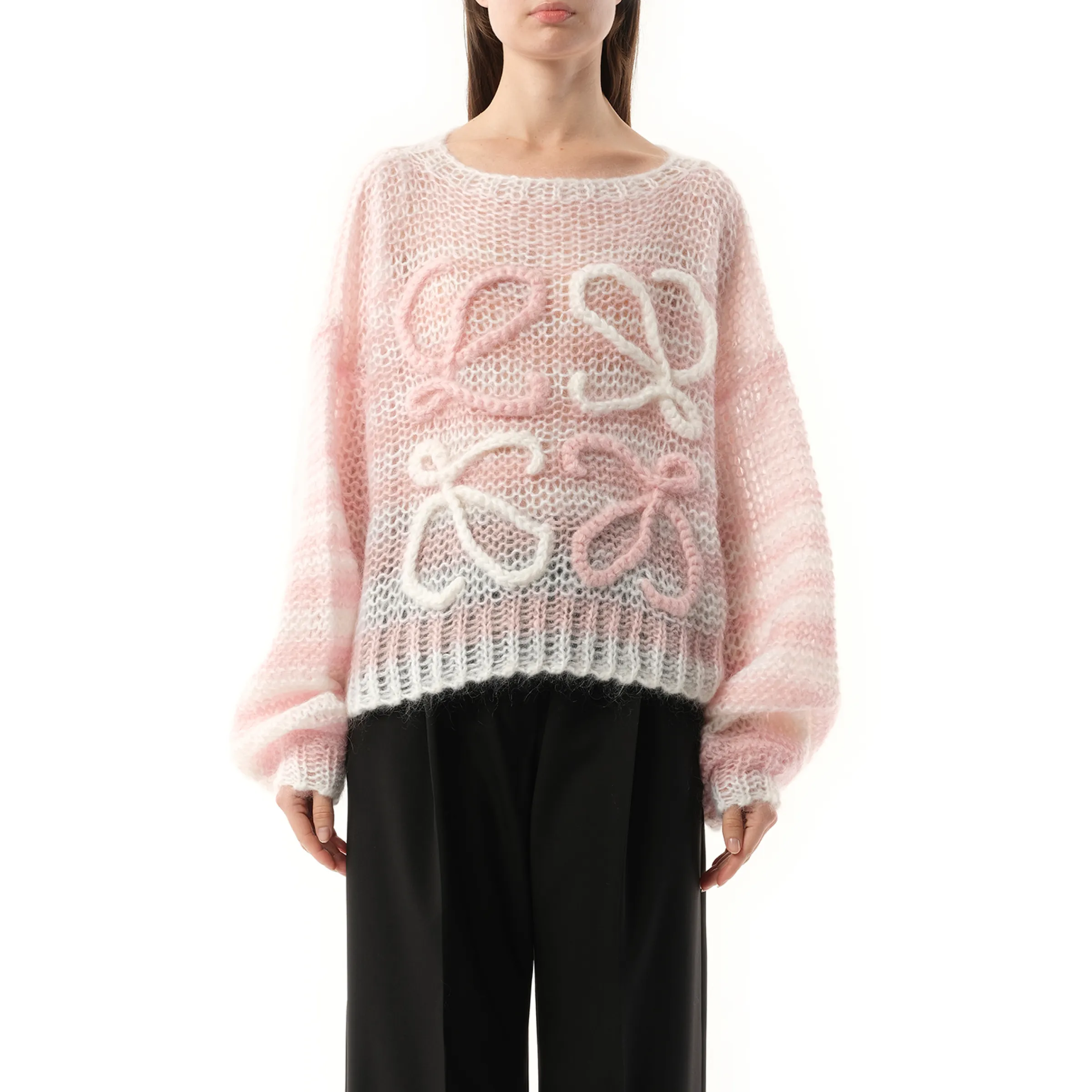Anagram Sweater in White/Pink sold by MARAIS