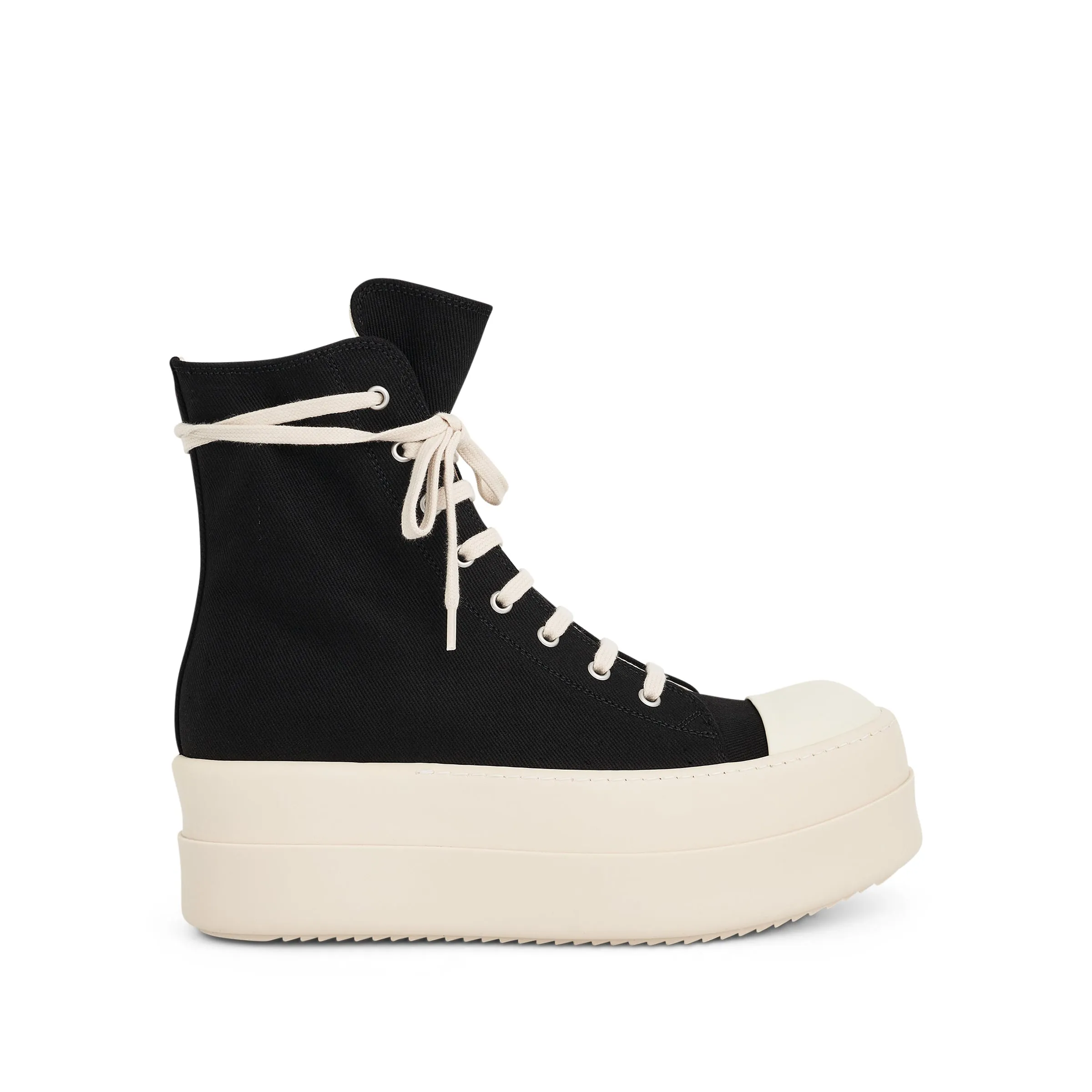 Denim Double Bumper Sneaker in Black/Milk sold by MARAIS