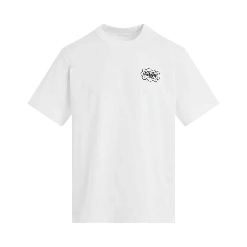 Eric Haze Circle Star T-Shirt in White made by MARAIS