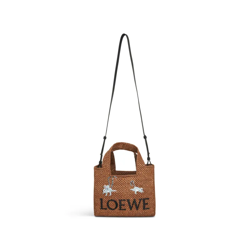 Suna Fujita Lemur Font Tote Small Bag in Oak sold by MARAIS