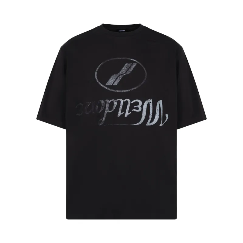 Destroyed Reverse Logo T-Shirt in Black made by WE11DONE