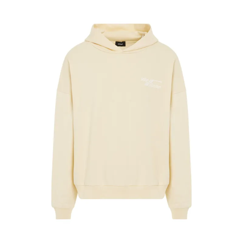 Diagonal Logo Hoodie in Ivory sold by MARAIS