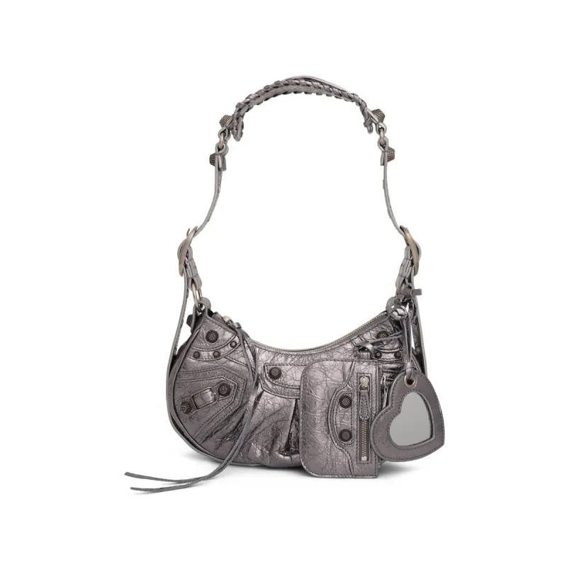 Le Cagole Shoulder Bag XS in Silver sold by MARAIS