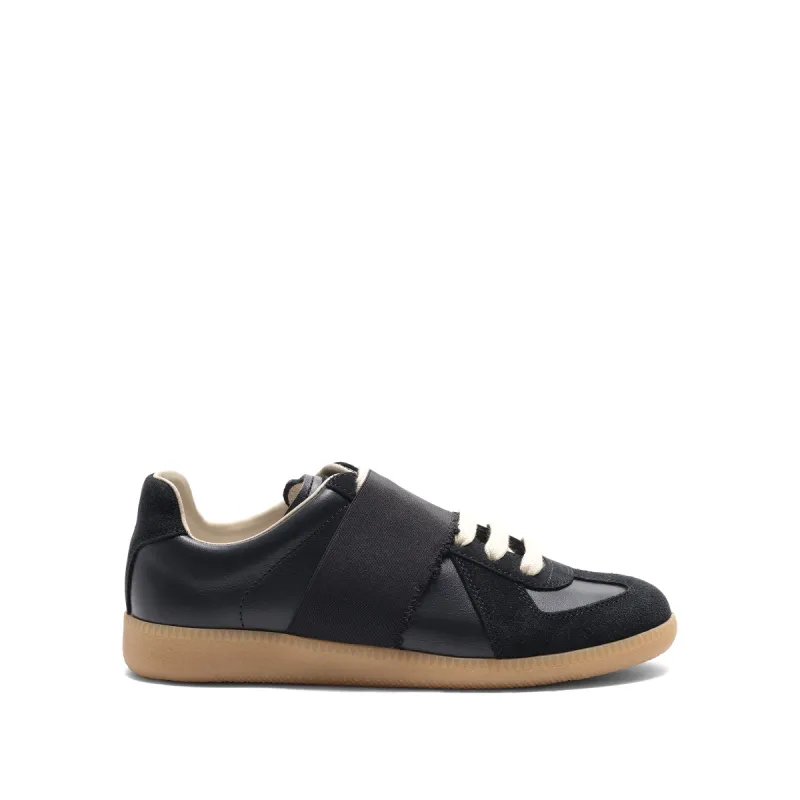 Replica Leather Sneakers in Black/Black sold by MARAIS