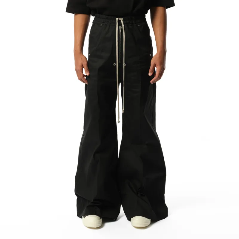 Cotton Poplin Wide Bela Pants in Black sold by MARAIS