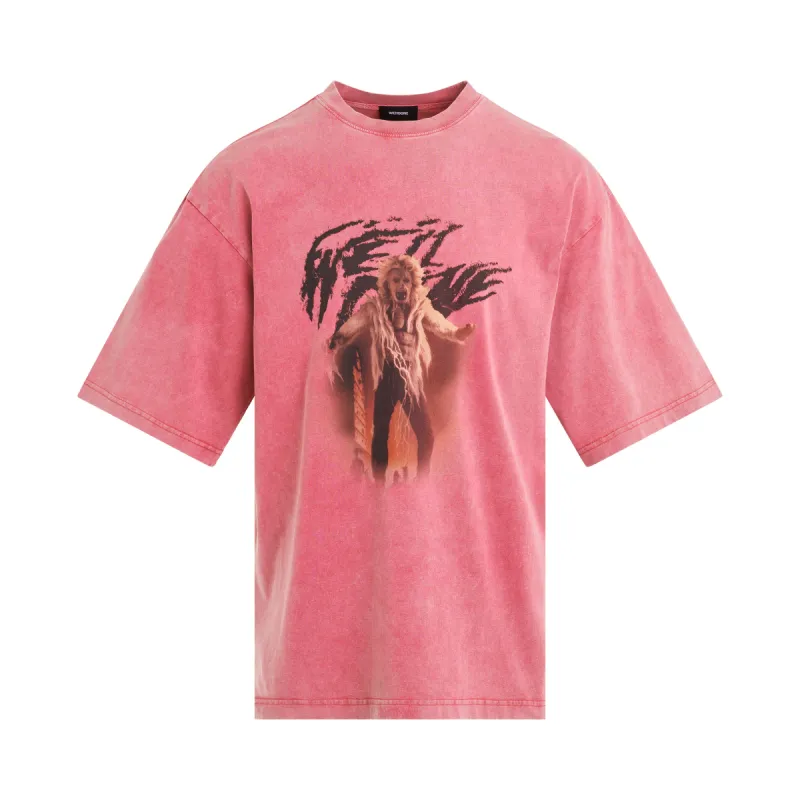 Vintage Horror Print T-Shirt in Pink sold by MARAIS