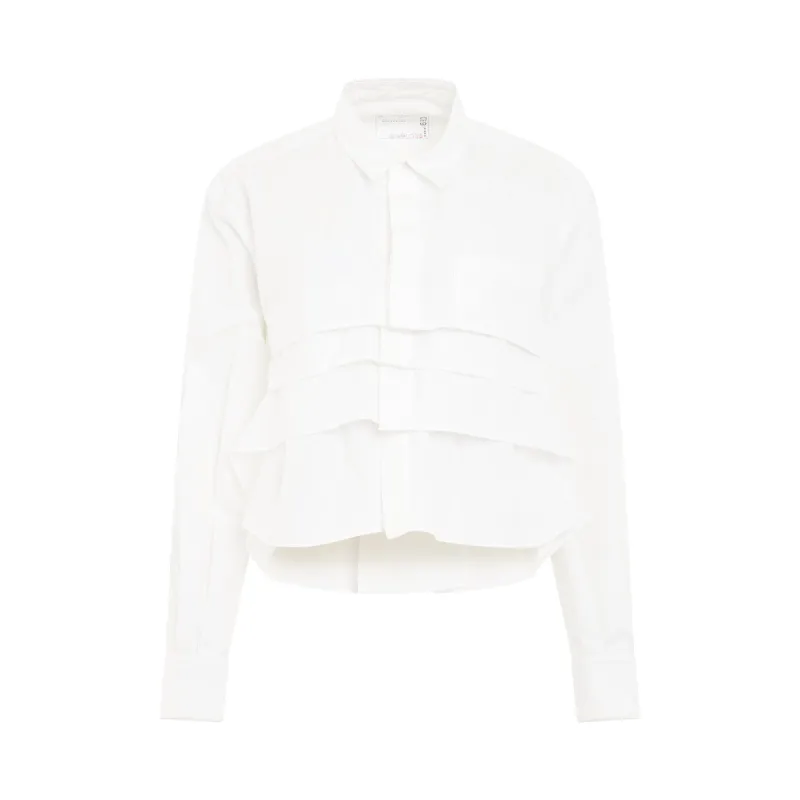 Cotton Cropped Poplin Shirt in Off White sold by MARAIS