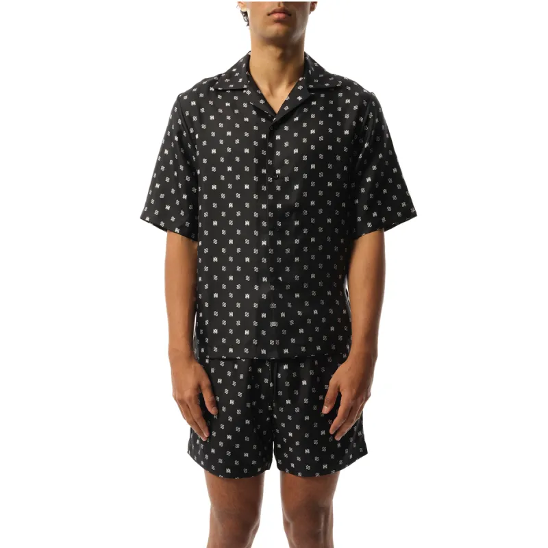 MA Paisley Bowling Shirt in Black/White sold by MARAIS