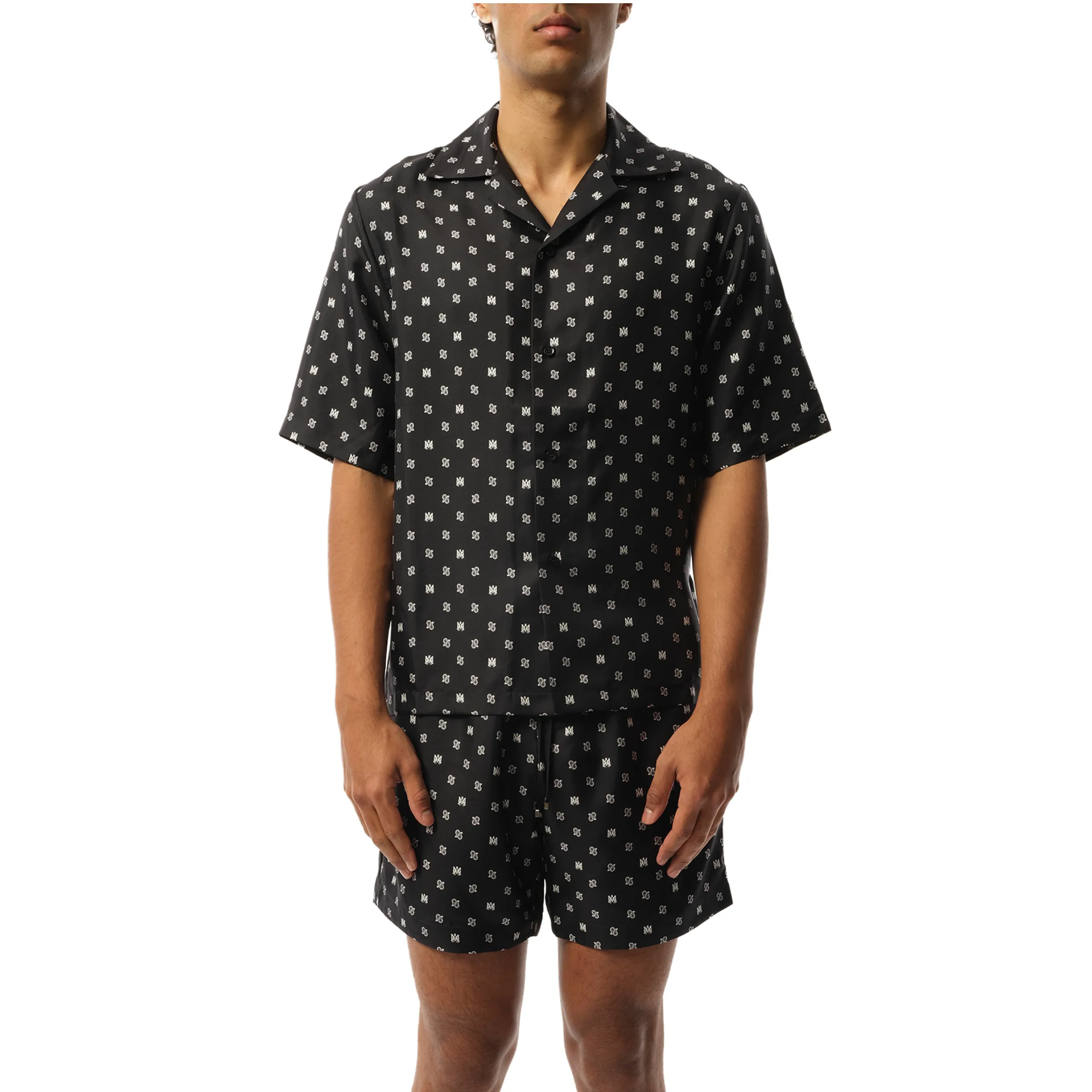 MA Paisley Bowling Shirt in Black/White sold by MARAIS