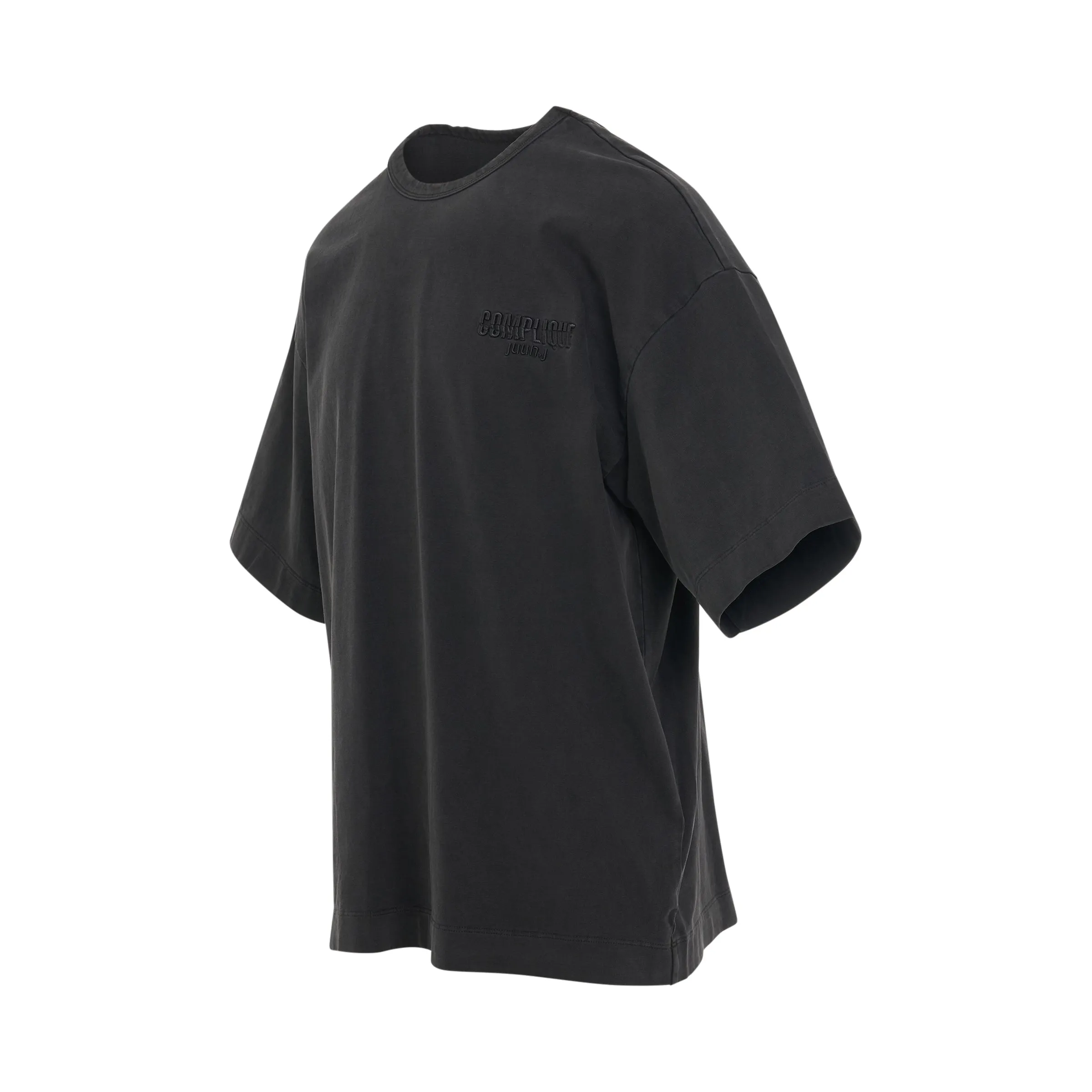 Garment Dyed Cotton T-Shirt in Grey sold by MARAIS product image thumbnail 2