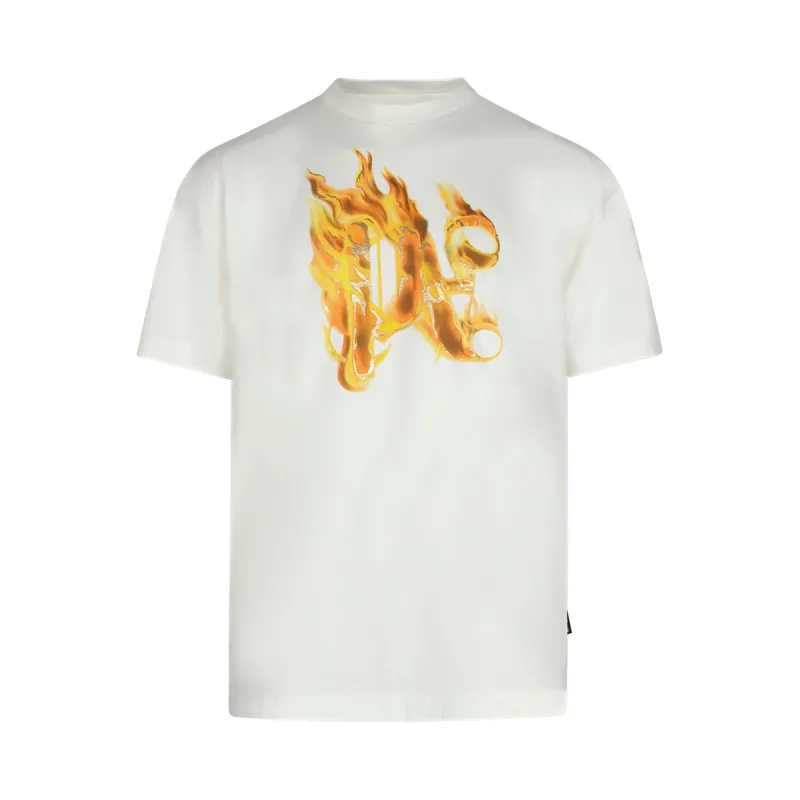 Burning Monogram T-Shirt in Off White sold by MARAIS