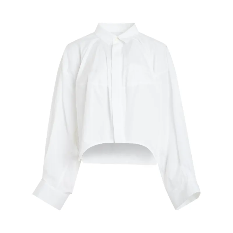 Cotton Poplin Balloon Shirt in Off White sold by MARAIS