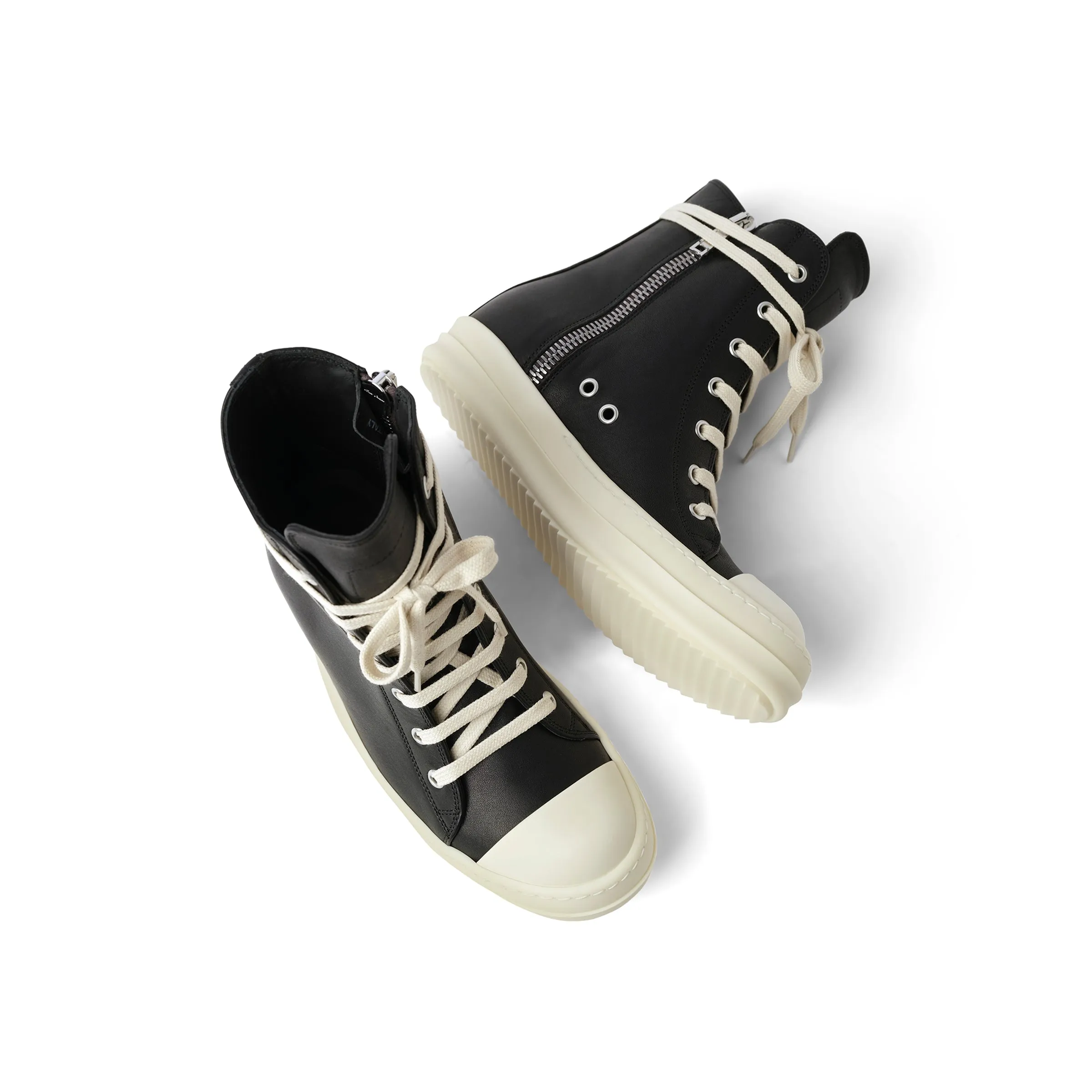 Washed Calf Sneaker in Black/Milk sold by MARAIS product image thumbnail 4