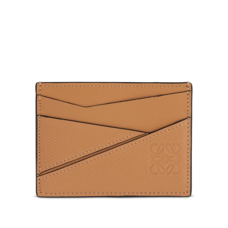 Puzzle Plain Cardholder in Diamond Calfskin in Warm Desert sold by MARAIS