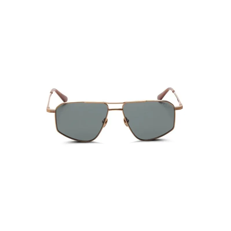 Thirty Six II Sunglasses with Green Lens in Gold Silver sold by MARAIS