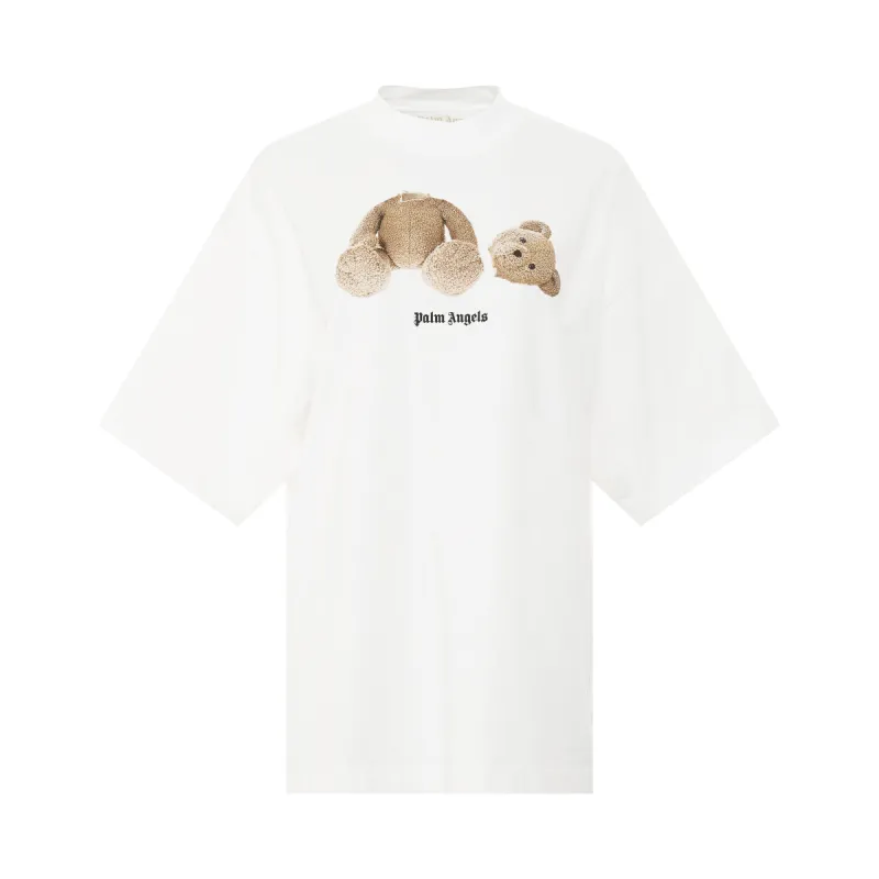 PA Bear Loose Fit T-Shirt in White/Brown sold by MARAIS