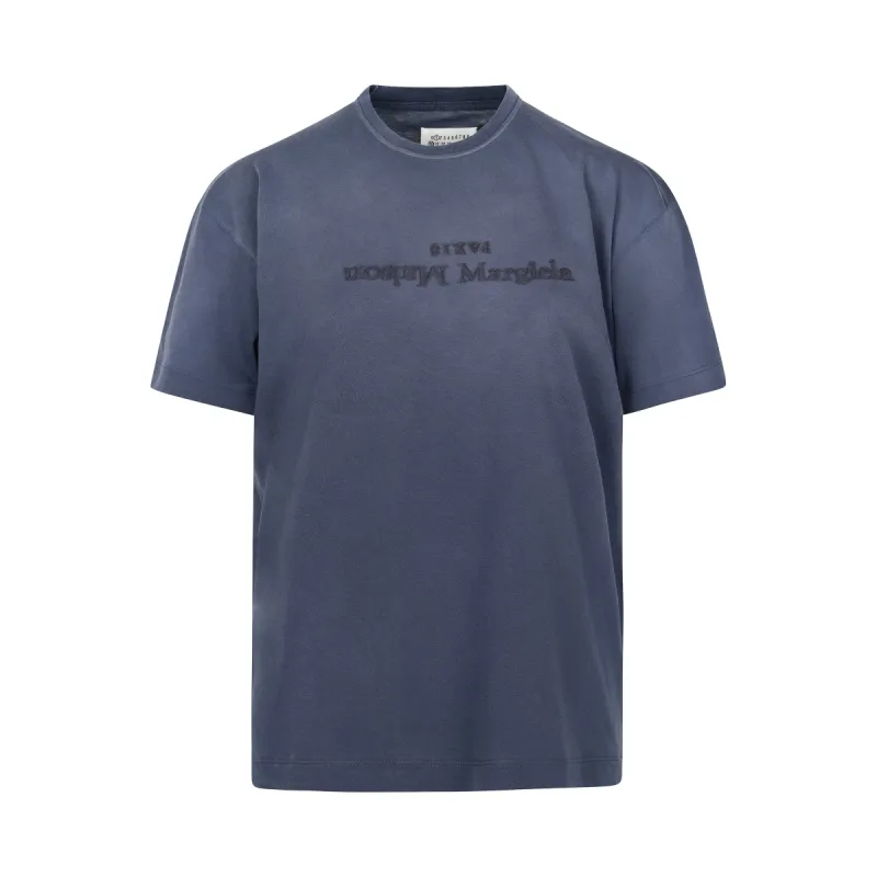 Cotton Jersey Logo T-Shirt in Blue sold by MARAIS