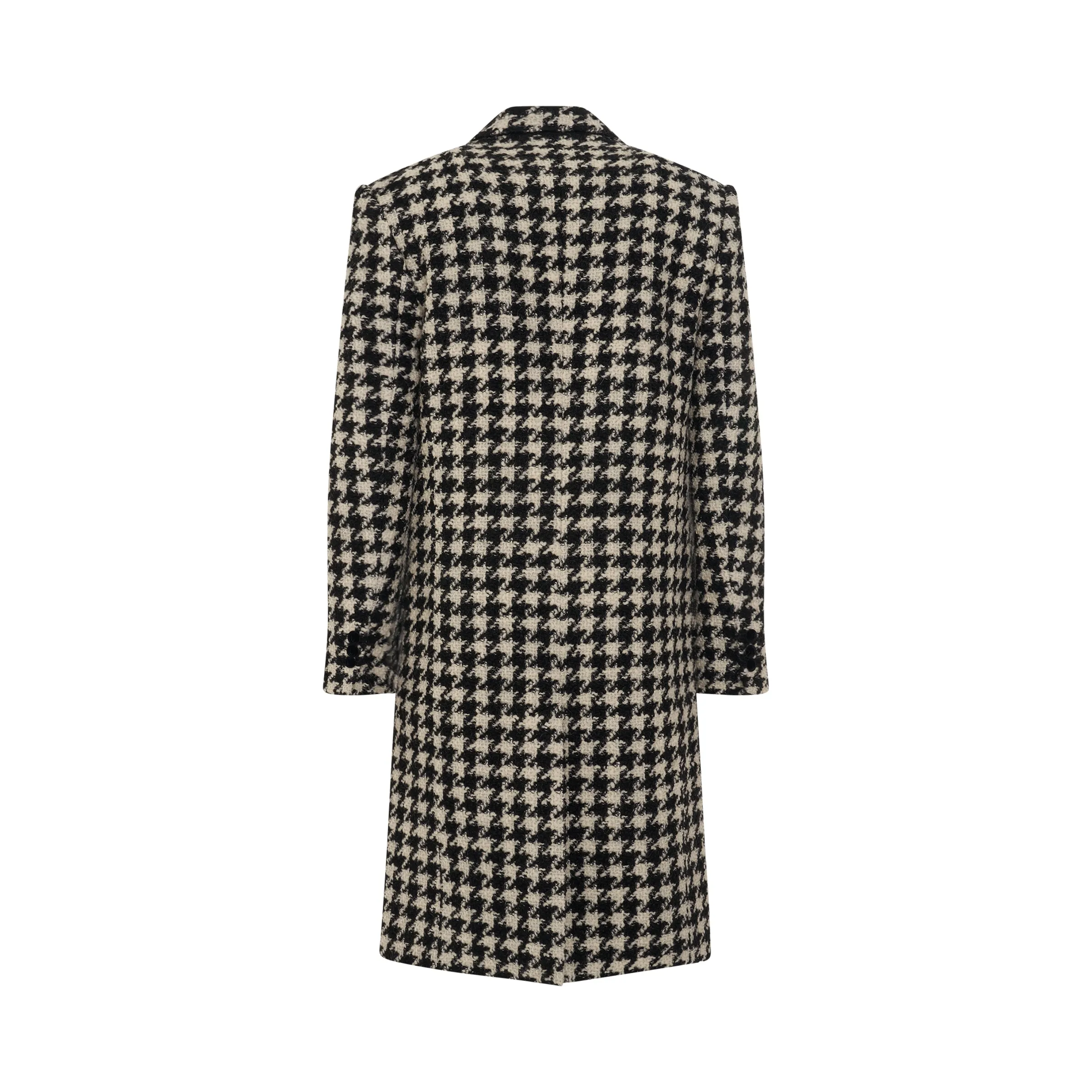 6 Button Houndstooth Tweed Coat in White/Black sold by MARAIS product image thumbnail 4