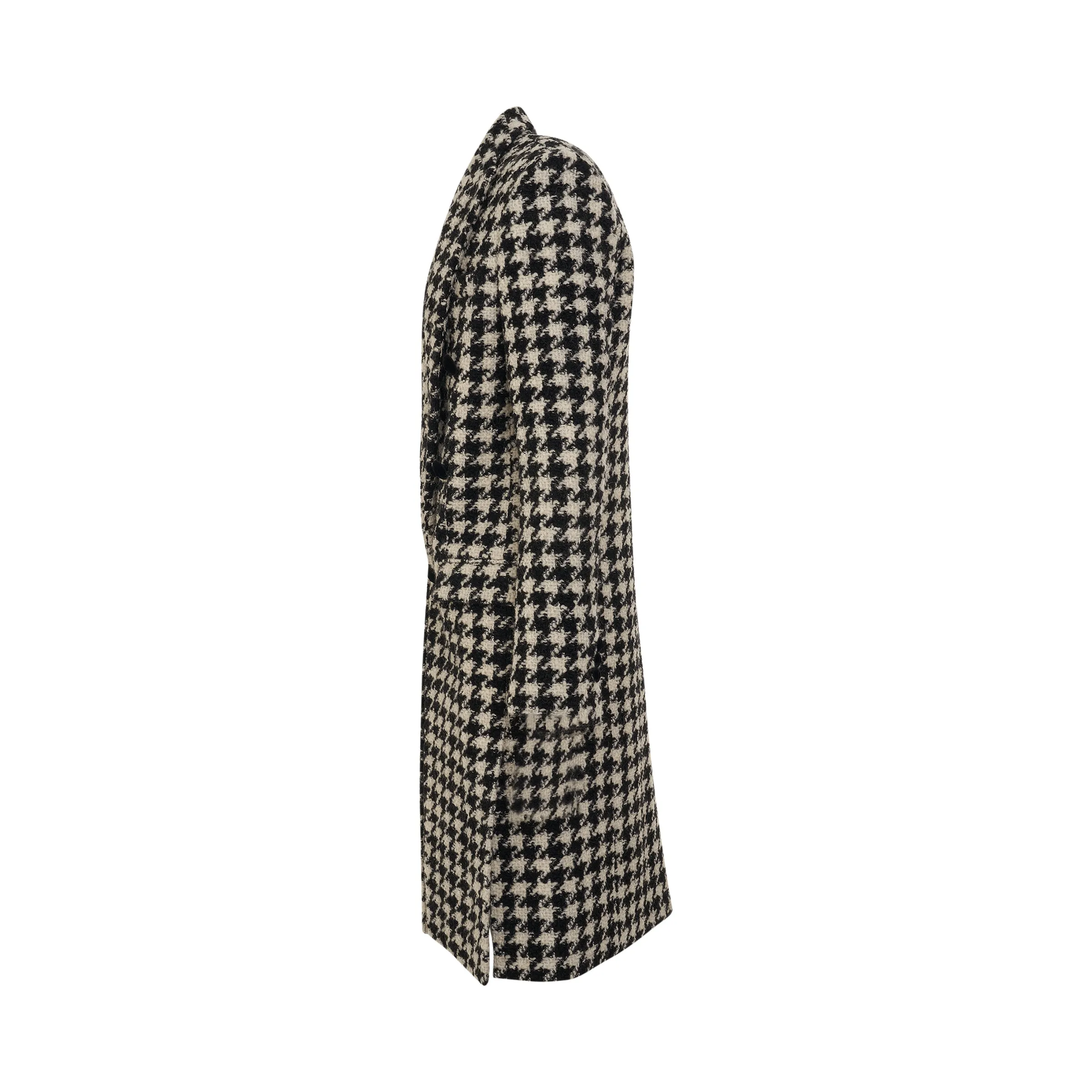 6 Button Houndstooth Tweed Coat in White/Black sold by MARAIS product image thumbnail 3