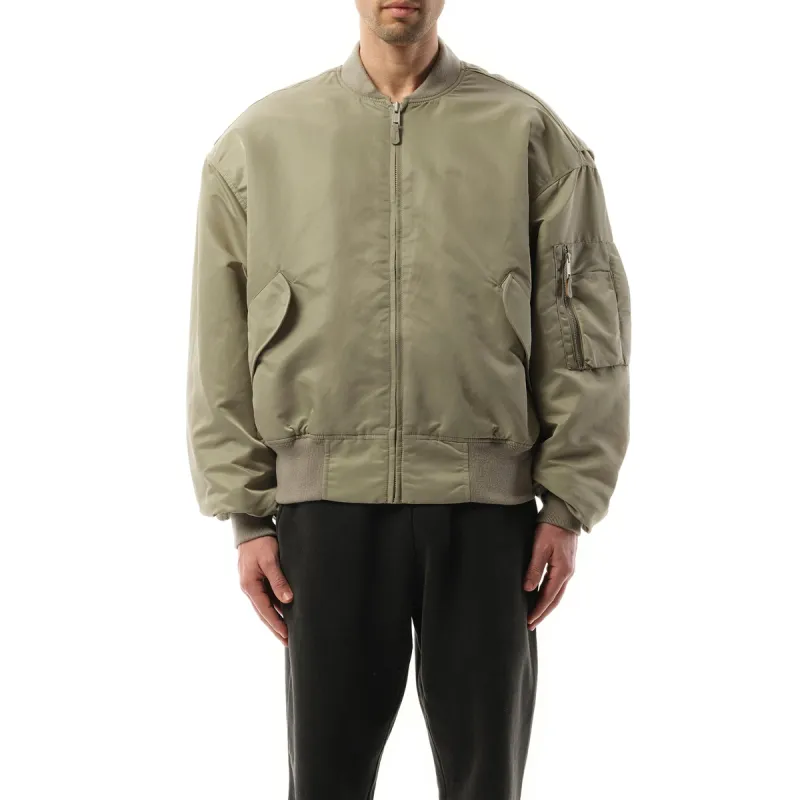 Broad Bomber Jacket in Grey made by MARAIS