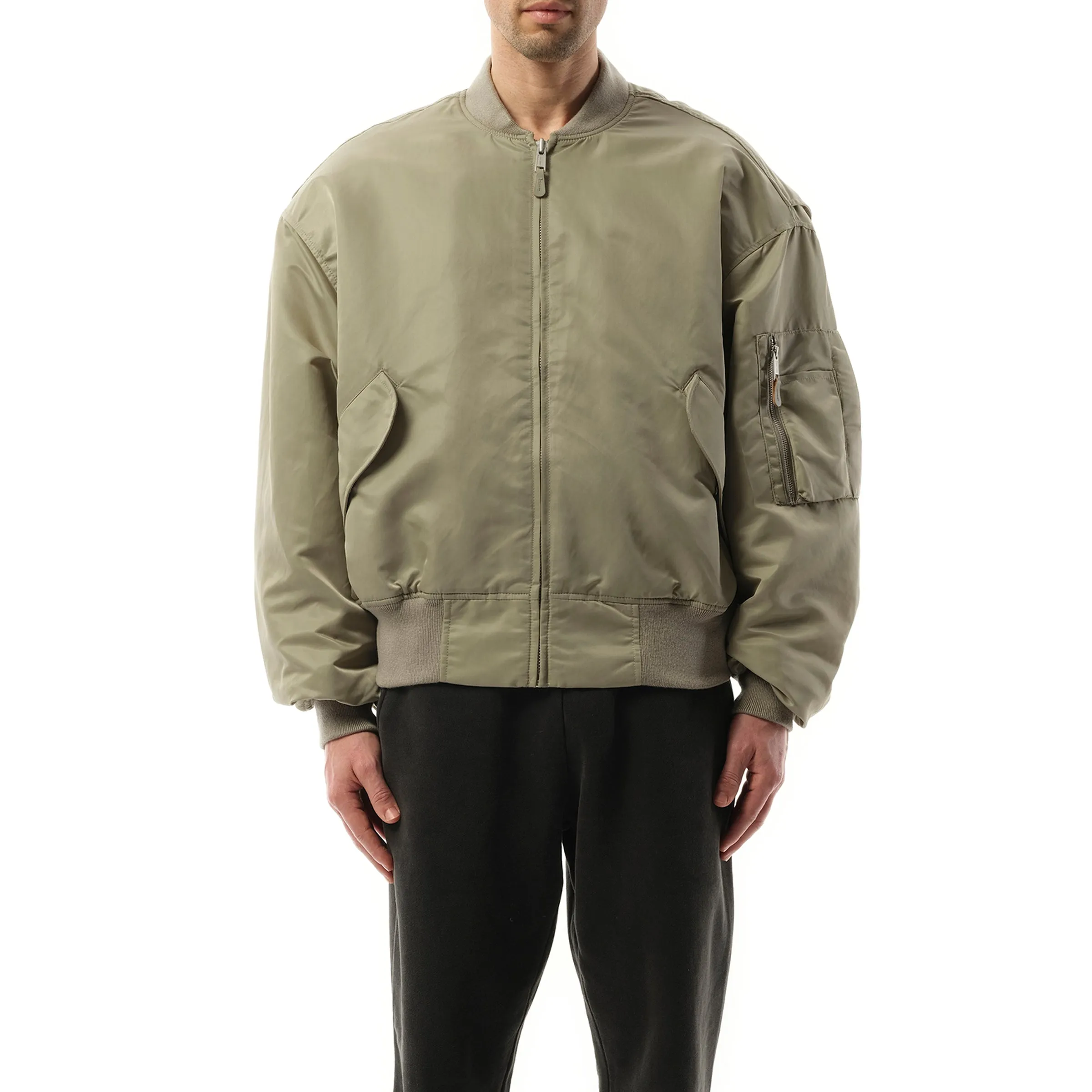 Broad Bomber Jacket in Grey sold by MARAIS