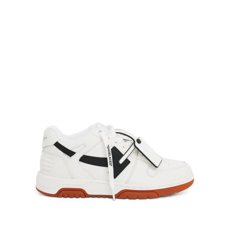 Out of Office Calf Leather Sneaker In White/Black sold by MARAIS