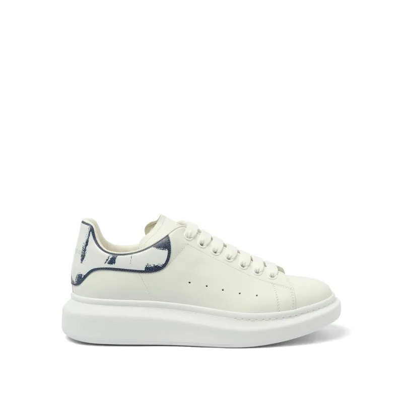 Larry Oversized Sneaker in White/Indigo made by Alexander McQueen