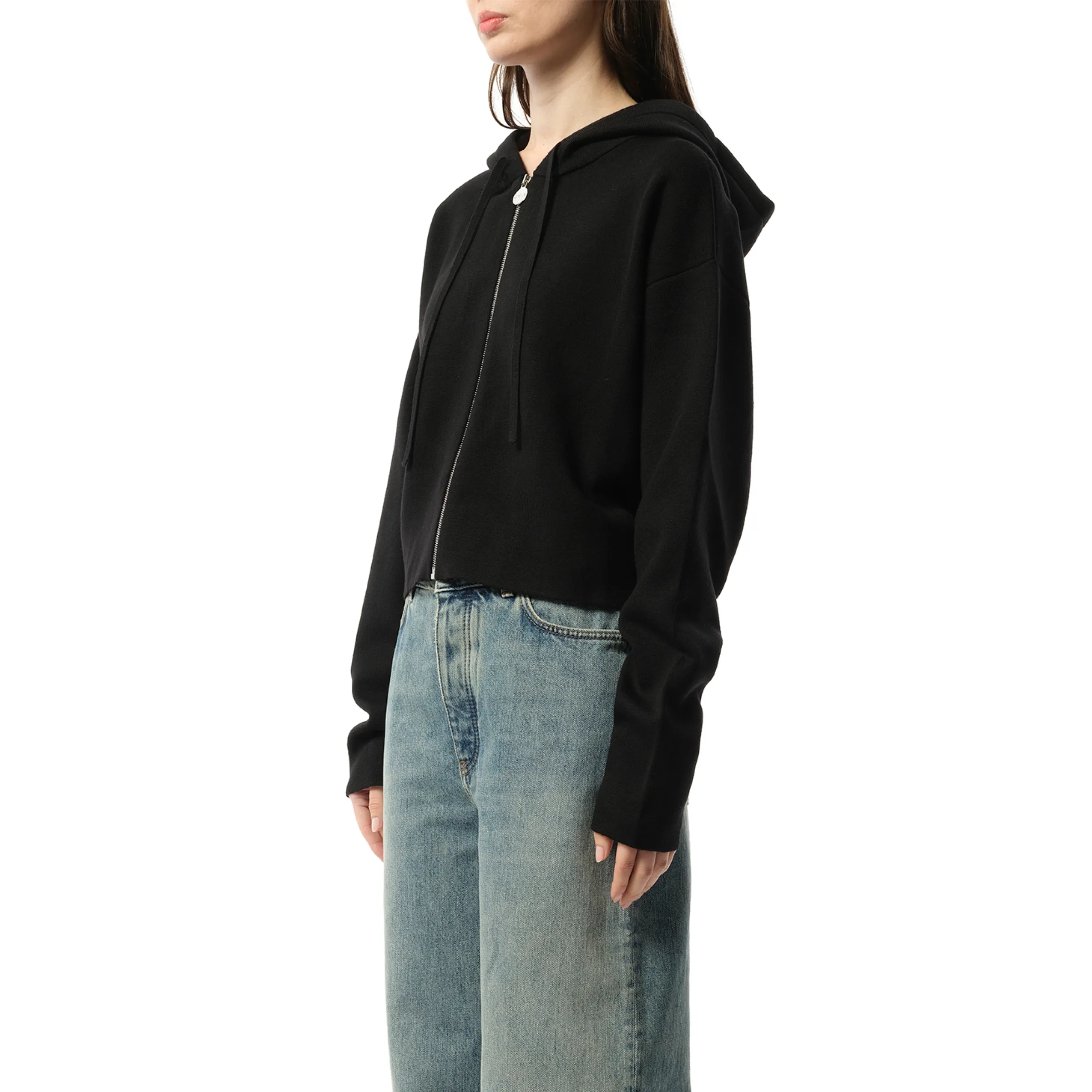 Anagram Zip-Up Hoodie in Black sold by MARAIS product image thumbnail 5