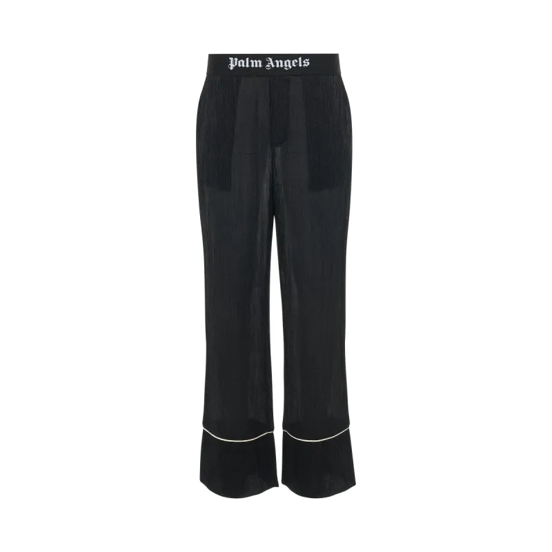 Soiree Logo-waist Pants in Black/Gold sold by MARAIS
