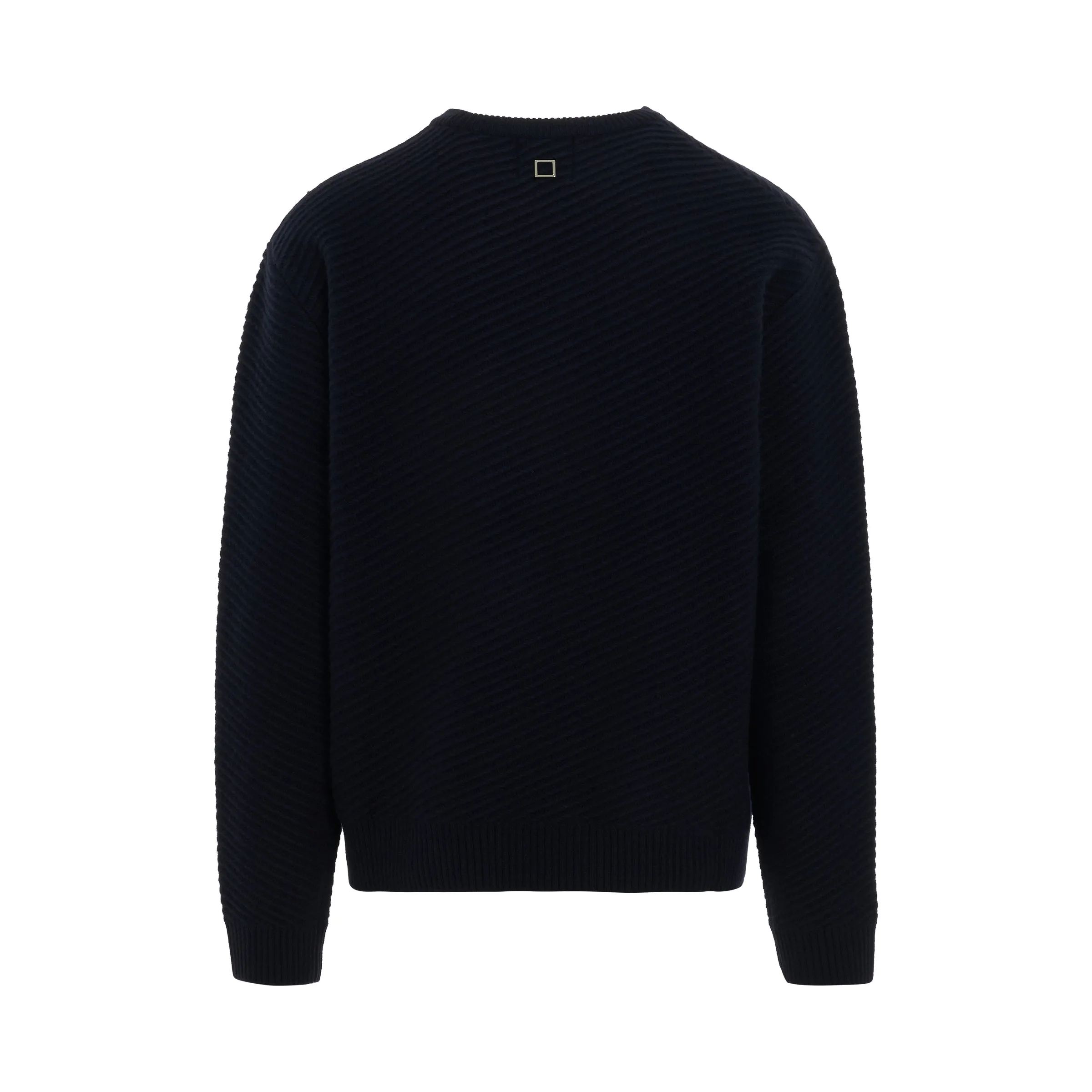 Diagonal Weave Sweater in Navy sold by MARAIS product image thumbnail 4