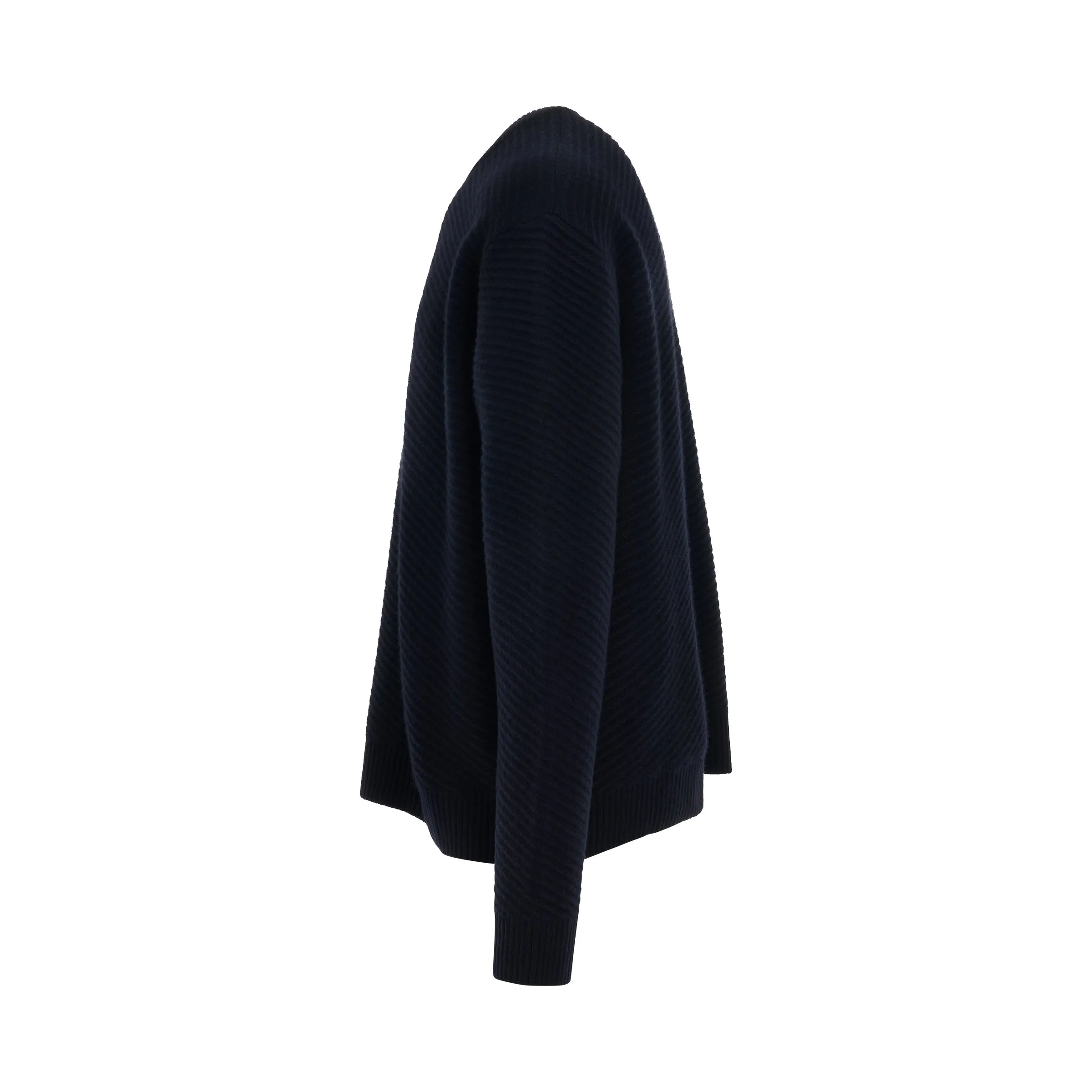 Diagonal Weave Sweater in Navy sold by MARAIS product image thumbnail 3