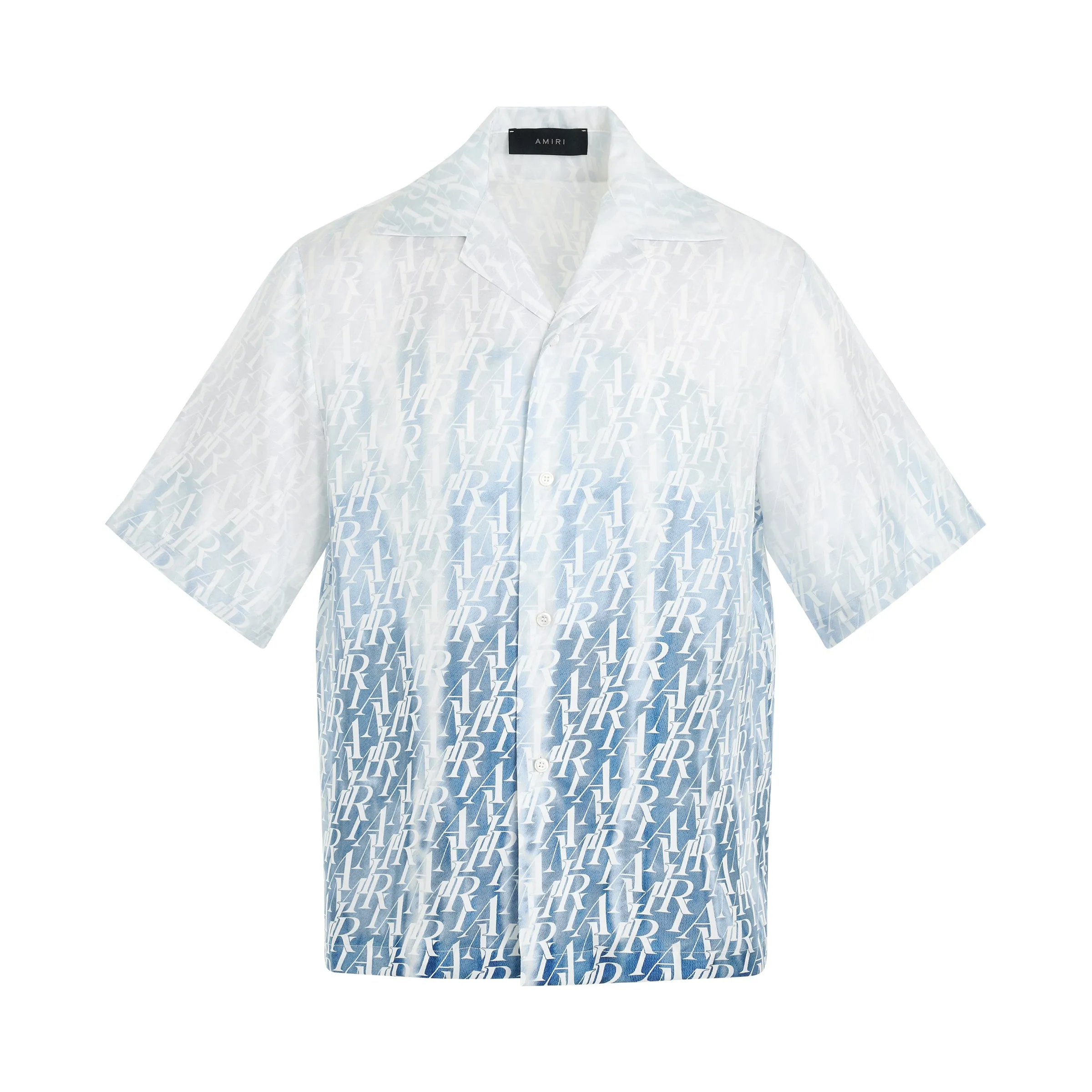 Gradient Amiri Repeat Bowling Shirt in Ashley Blue sold by MARAIS