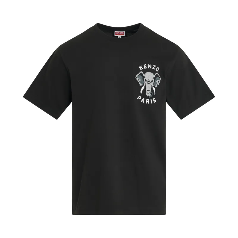 Kenzo Elephant Small Logo T-Shirt in Black sold by MARAIS