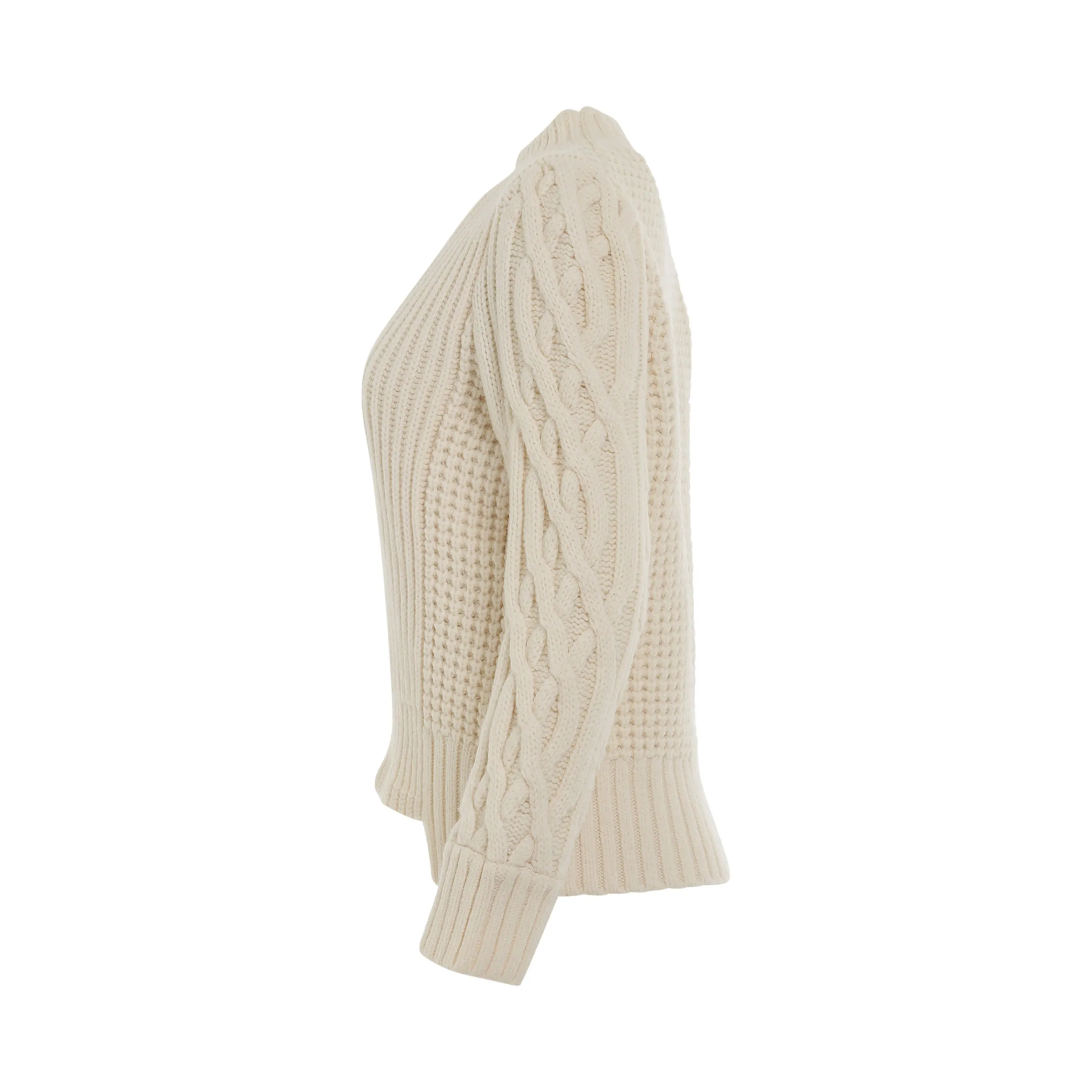 Wool Mohair Knit Pullover in Off White sold by MARAIS product image thumbnail 3