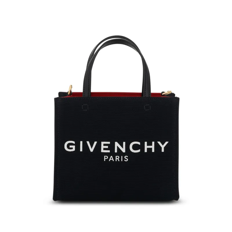 Mini G Tote Shopping Bag in Canvas in Black sold by MARAIS
