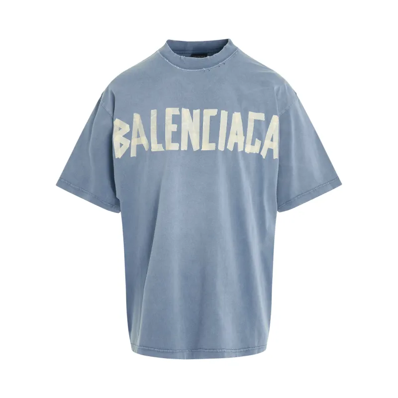 Tape Logo Vintage T-Shirt in Faded Blue sold by MARAIS