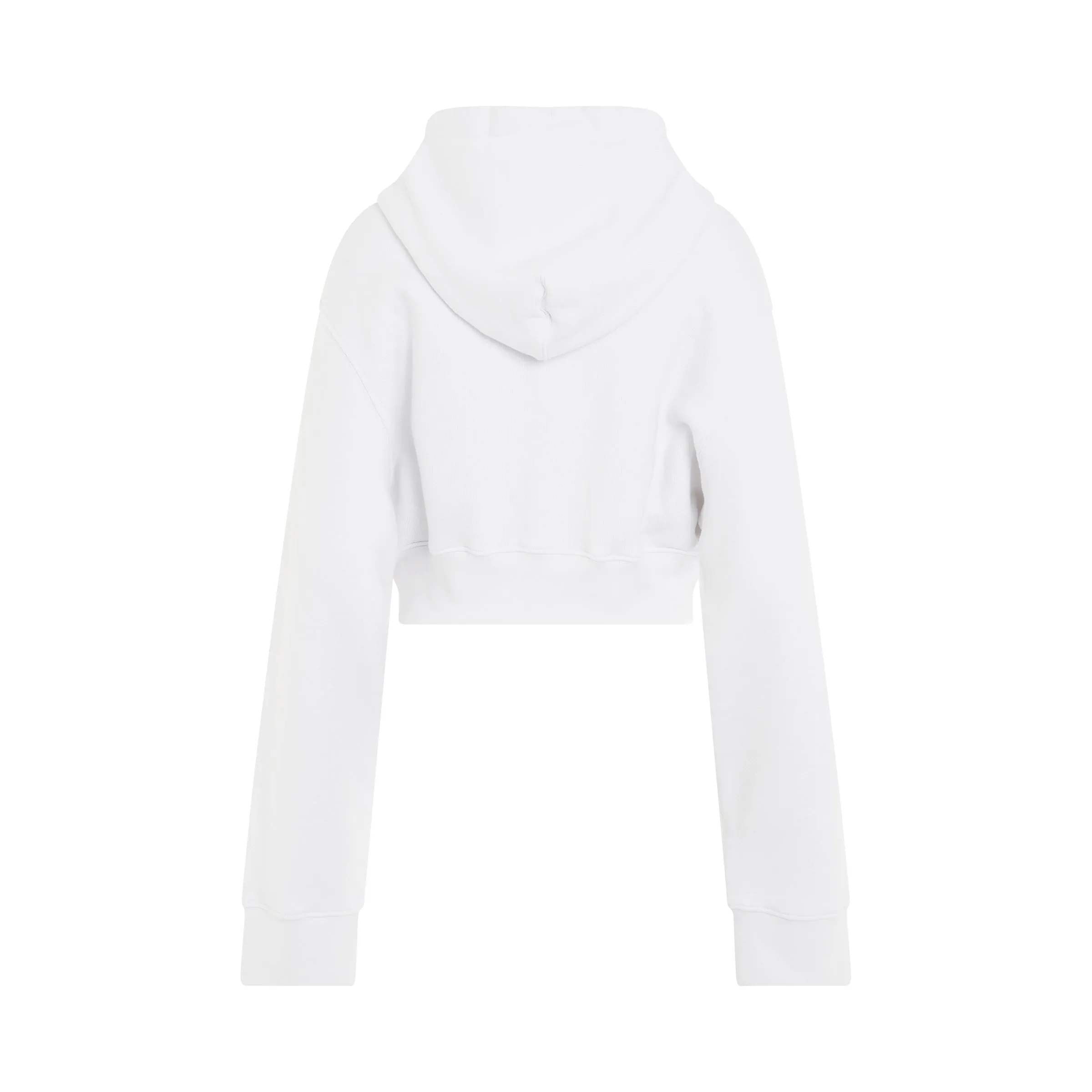 Crack Off Heart Crop Hoodie in White/Red sold by MARAIS product image thumbnail 4