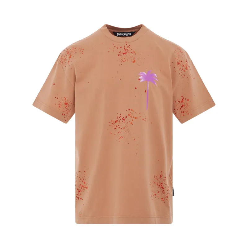 PXP Painted Classic T-Shirt in Camel/Violet sold by MARAIS