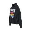 Handwritten Logo Round Hoodie in Faded Black/White sold by MARAIS