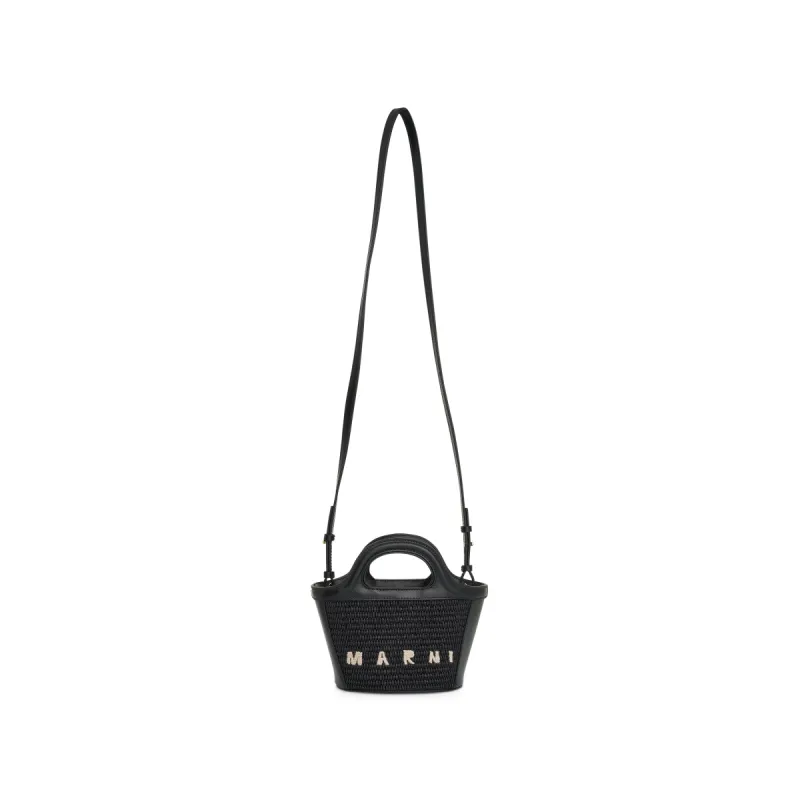 Tropicalia Micro Tote Bag in Black sold by MARAIS