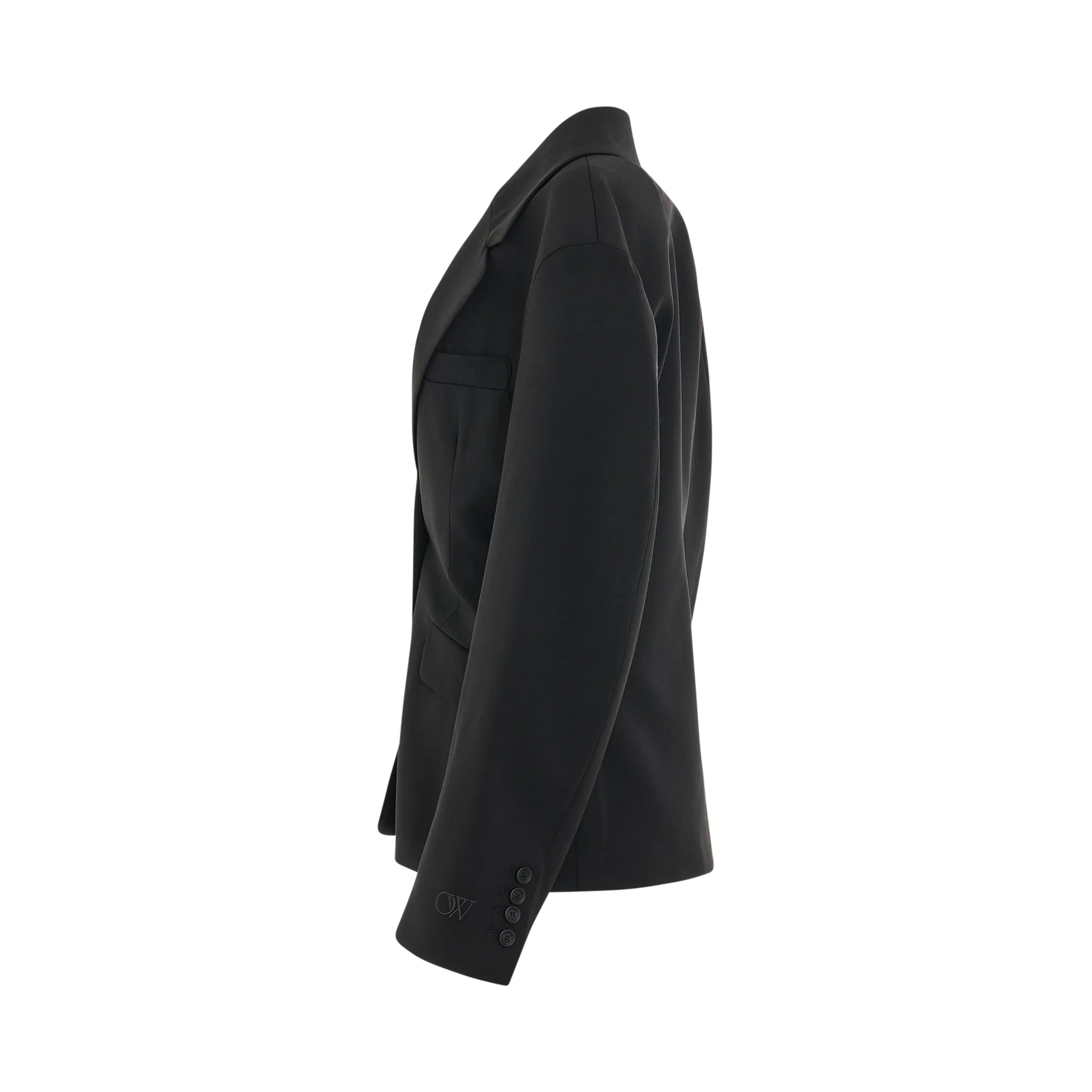 Wool Blend Round Jacket in Black sold by MARAIS product image thumbnail 3
