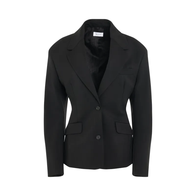 Wool Blend Round Jacket in Black sold by MARAIS