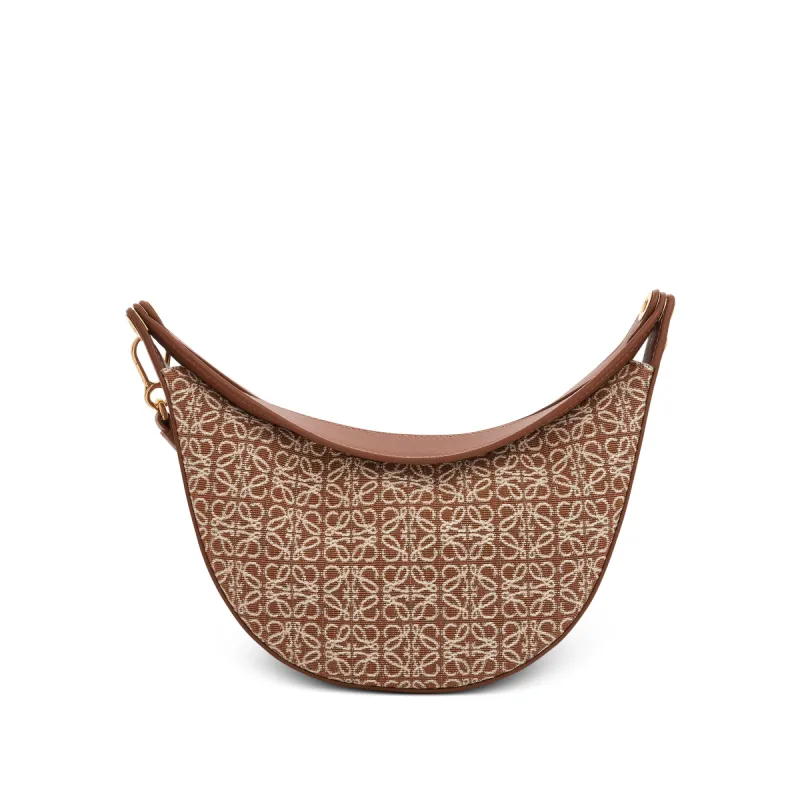 Small Loewe Luna Bag in Anagram Jacquard and Classic Calfskin in Tan sold by MARAIS
