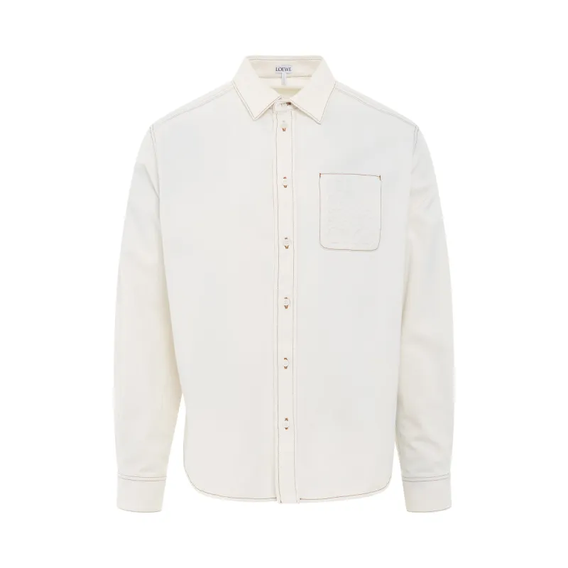 Anagram Pocket Shirt in White Ash sold by MARAIS