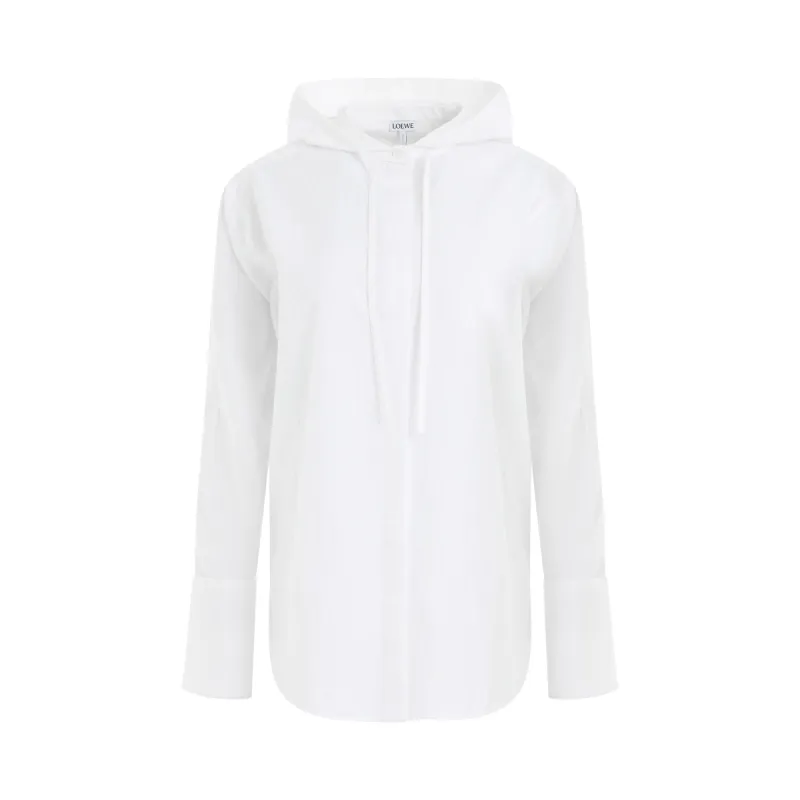 Anagram Hooded Shirt in White sold by MARAIS
