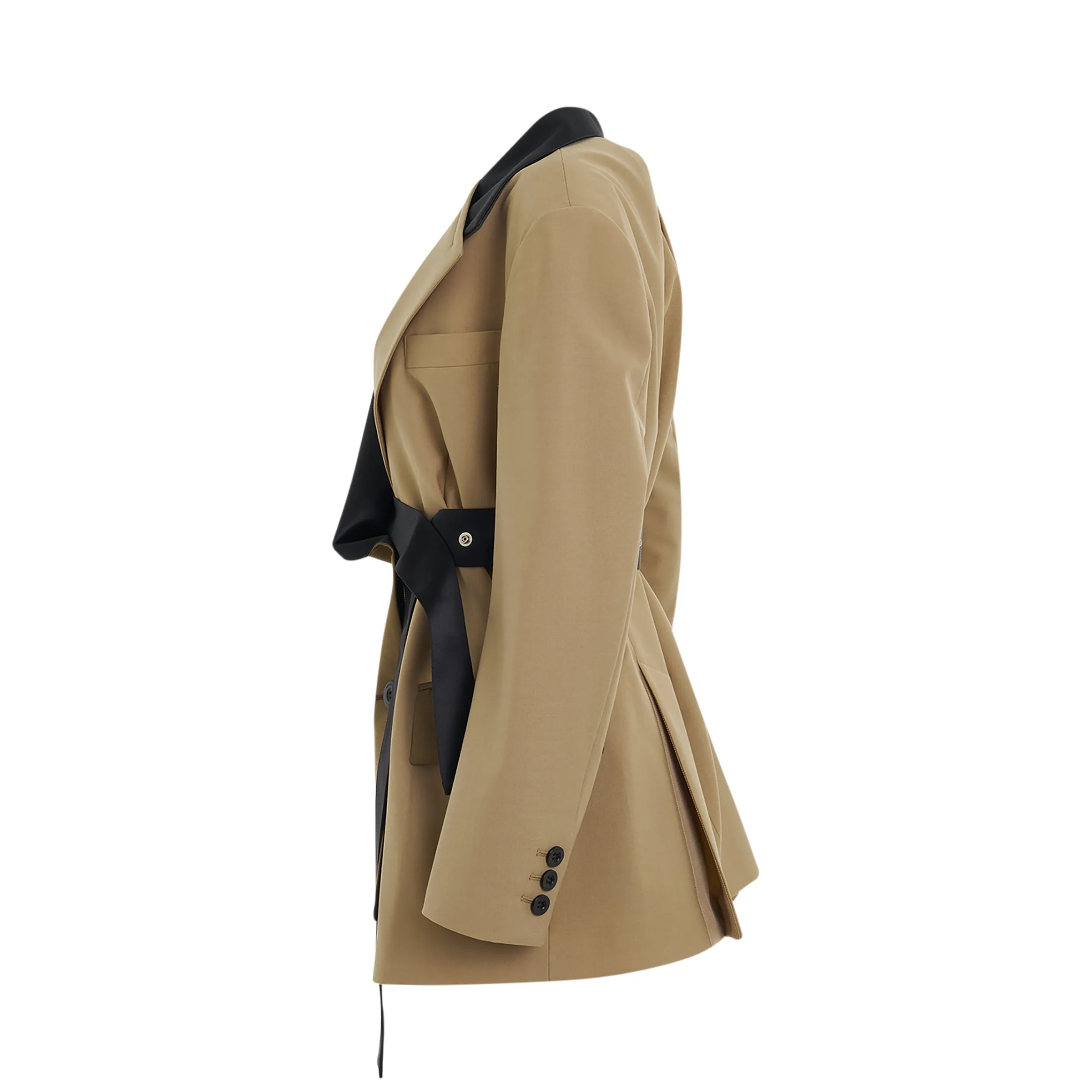 Belted Suiting Jacket in Beige sold by MARAIS product image thumbnail 3